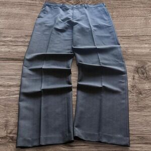 38x32 Grey Pinstripe Pleated Wide Leg Dress Pants Y2K Grunge 2000s Vintage